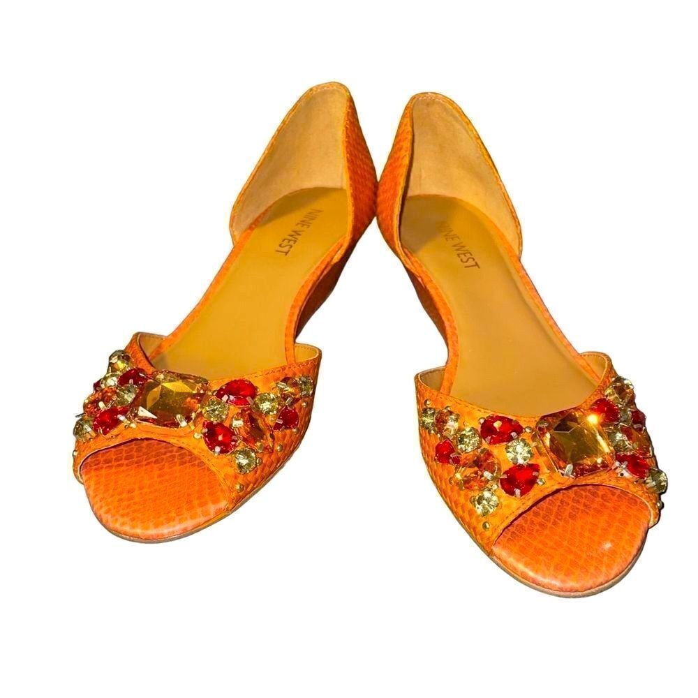 Nine West Viktoriao Raffia Bling Peep Toe Wedge